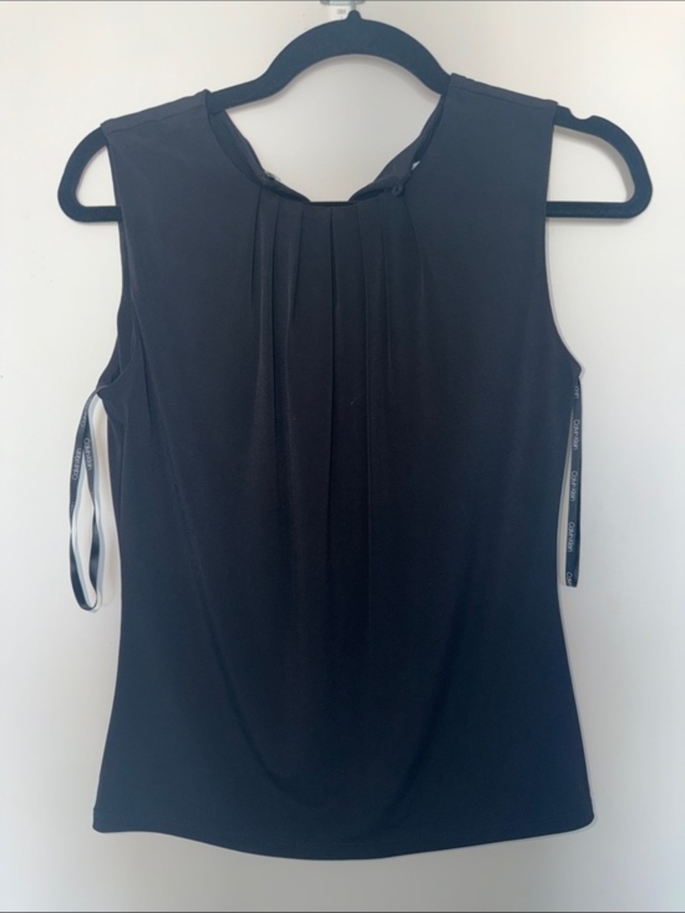 Calvin Klein Black Pleated Sleeveless blouse